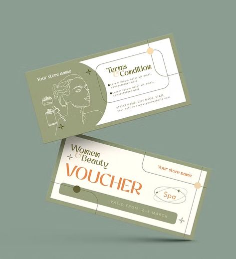 Minimal Voucher Design, Gift Vouchers Design, Spa Voucher Design, Voucher Gift Ideas, Vouchers Design, Voucher Card Design, Gift Voucher Design Ideas, Voucher Design Coupon, Voucher Design Ideas