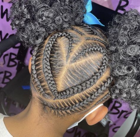 Braided Hairstyles For Black Girls Teens, Valentines Hairstyles For Kids Black, Black Girls Hairstyles Braids Kids, Quick Feed In Braid Styles, Cornrow Hairstyles For Kids, Valentine Hairstyles, Girls Cornrow Hairstyles, Cornrow Hairstyles For School, Valentines Hairstyles