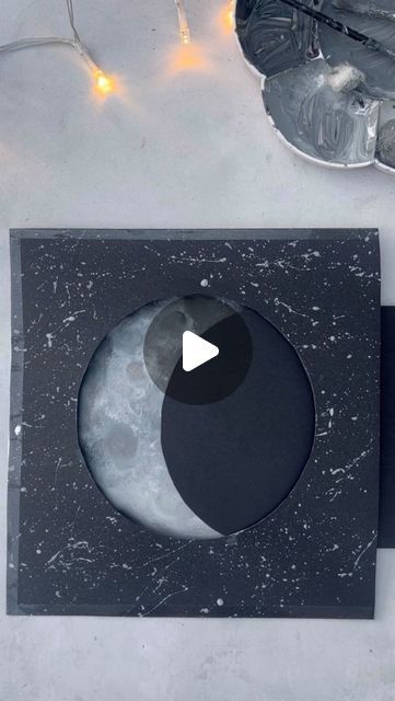 Moon Day Activities For Kids, Moon Day Poster Making, Moon School Project, Day And Night Art Preschool, Full Moon Craft, Moon Phase Activities For Kids, Phases Of The Moon Craft, Moon Art Projects For Kids, Moon Phase Activity