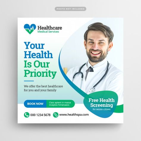 Medical healthcare template for instagra... | Premium Psd #Freepik #psd #template #medical #instagram #doctor Medical Instagram, Healthcare Ads, Comunity Manager, Medical Posters, Graphic Design Brochure, Instagram Template Design, Health Screening, Medical Design, Social Media Design Inspiration