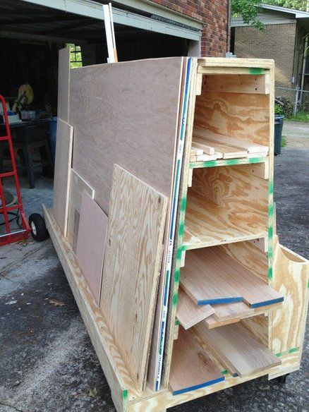 Lumber Cart, Diy Resin Table, Plywood Storage, Wood Storage Rack, Lumber Rack, Lumber Storage, Workbench Plans, Diy Garage Storage, Wood Shop Projects