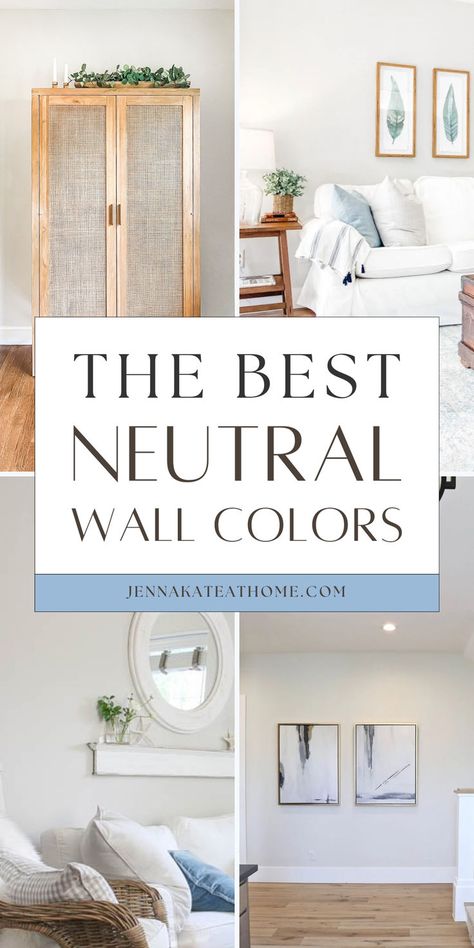 Explore the best neutral wall colors to find the best light shades for your living room, whole house, and bedroom. Choose from top Sherwin Williams and Benjamin Moore neutral paint selections. These soft wall colors and light wall colors are perfect as an entire house paint color for a cohesive and calming look. Most Popular Neutral Paint Colors, Light Wall Colors, Popular Bedroom Colors, Light Neutral Paint Colors, Neutral Living Room Paint, Popular Neutral Paint Colors, Sherwin Williams Paint Neutral, Best Wall Paint, Warm Grey Paint Colors