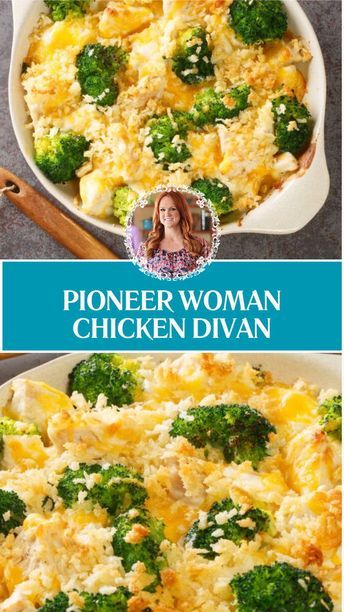 Pioneer Woman Chicken Divan is made using fresh broccoli, cooked chicken, shredded cheddar cheese, milk, and sour cream, along with condensed cream of mushroom soup and a blend of spices. This creamy Chicken Divan recipe is a comforting dinner that takes about 30 minutes to prepare and can serve up to 6 people. Chicken Divan Casserole Recipes, Divan Chicken Broccoli, Crockpot Chicken Divan Recipe, Chicken Divan Paula Deen, Shredded Chicken Casseroles, Chicken Divan With Rice, Chicken Divan Recipe Easy, Chicken Devan, Shredded Chicken Casserole