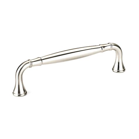 Richelieu Candiac 5-1/16-in Center to Center Brushed Nickel Cylindrical Handle Drawer Pulls in the Drawer Pulls department at Lowes.com Silver Hardware Kitchen, Nickel Hardware Kitchen, Brushed Nickel Hardware Kitchen, Curved Cabinet, Brushed Nickel Cabinet Hardware, Chrome Cabinet Hardware, Polished Nickel Hardware, Cabinet Bar, Kitchen Drawer Pulls