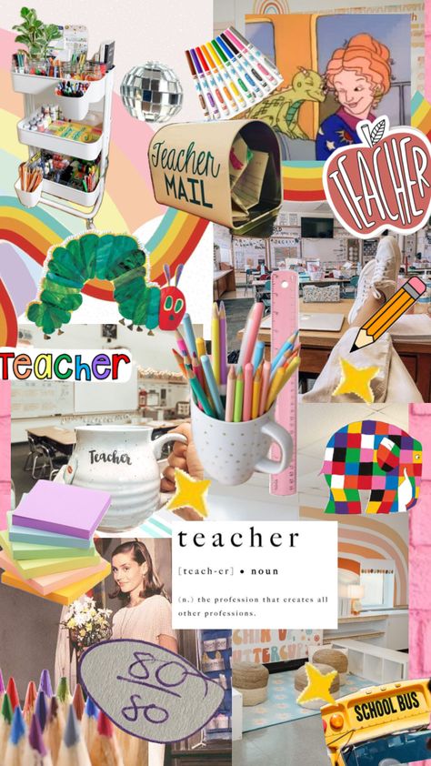 Art Teacher Aesthetic, Teacher Vision Board, Teacher Wallpaper, Teacher Picture, Teacher Lifestyle, Teacher Career, College Vision Board, Teacher Aesthetic, Elementary Classroom Decor