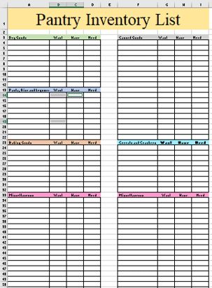 Free Online / Printable Pantry Inventory List | Access Anywhere Kitchen Inventory List Free Printable, Prepper Pantry Inventory List, Pantry List Inventory Free Printables, Pantry Inventory Printable Free, Pantry Inventory Sheet, Pantry Essentials List, Kitchen Inventory List, Freezer Inventory Printable, Pantry Inventory Printable