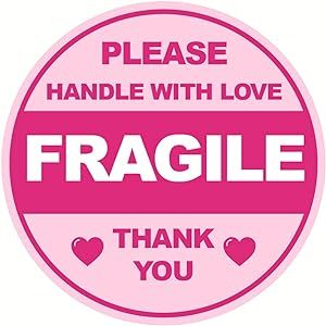 Handle With Care Sticker, Fragile Handle With Care, Fragile Sticker, Thank You Labels, Care Box, Handle With Care, Office Products, Cute Pink, Thank You