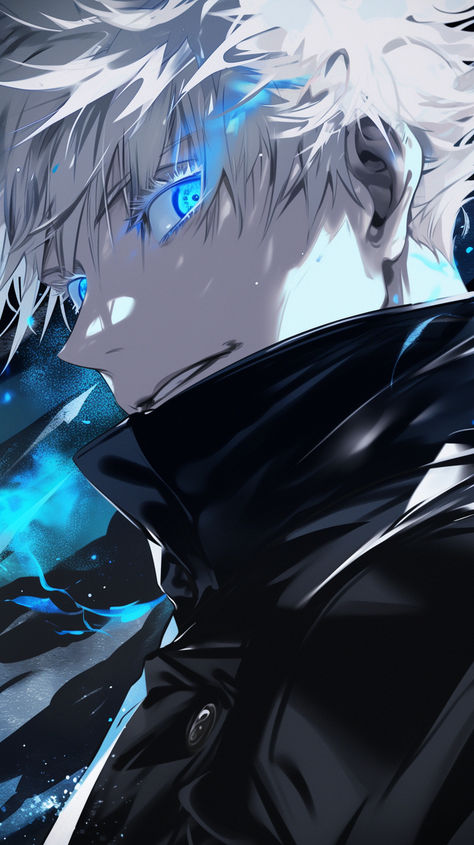 Gojo satoru Minimalistic white and blue wallpaper Jujutsu Kaisen Wallpaper Gojo 4k, Gojo Blue Eyes, Gojo Satoru Wallpaper 4k Iphone, Jujutsu Kaisen Gojo Satoru Wallpaper, Blue Glowing Eyes, Gojo Satoru Wallpaper 4k, Gojo Blue, Anime Verse, White And Blue Wallpaper