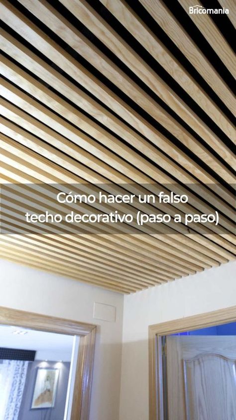 ¿Buscas una forma de mejorar la estética y la funcionalidad de tu hogar? Descubre cómo instalar un falso techo decorativo en el recibidor y todas sus ventajas. 🏡💡 #falsotecho #falsotechomadera #diy #madera Outdoor Kitchen, Wall Paneling, Basement, Editorial, Dream House, Loft, Spa, Ceiling, Cafe