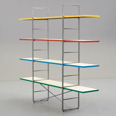 Guide Shelf by Niels Gammelgaard for Ikea. The shelves of the shelf are reversible. You choose if you want the anthracite-colored or white… | Instagram Niels Gammelgaard, Ikea Vintage, Ikea Shelf, Chrome Interior, White Instagram, Office Shelf, Ikea Shelves, Shelf System, Ikea Chair