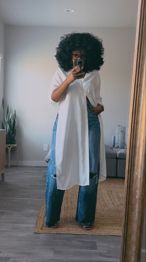 Plus Brunch Outfit Ideas, Modesty Black Women, Grown Women Outfits Classy, Easter Outfits Black Women, Grown Woman Outfits Summer, Curvy Plus Size Outfits, Fall Brunch Outfit Black Women, Plus Size Brunch Outfit, Outfits With White Jeans