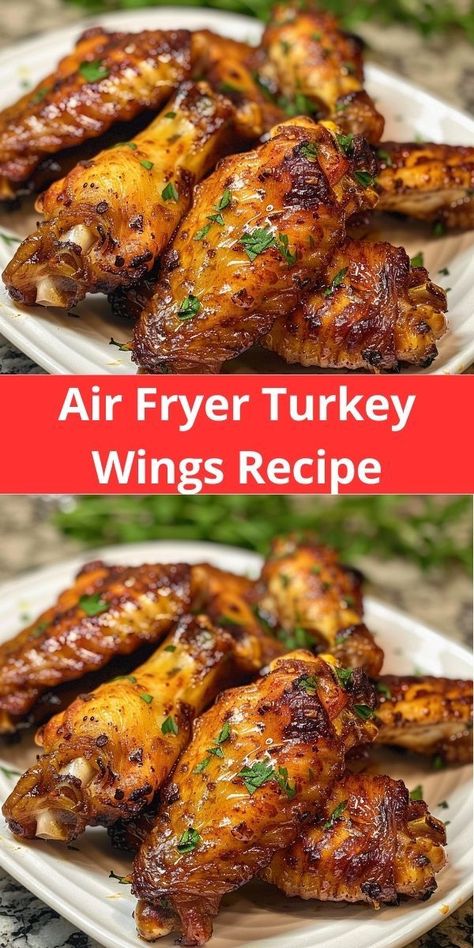 Tasty air fryer turkey wings, ready in no time with a crispy finish. Turkey Wings Recipe, Air Fryer Turkey, Seasoned Butter, Cooks Air Fryer, Turkey Wings, Wings Recipe, Best Air Fryers, Dinner Options, Wing Recipes