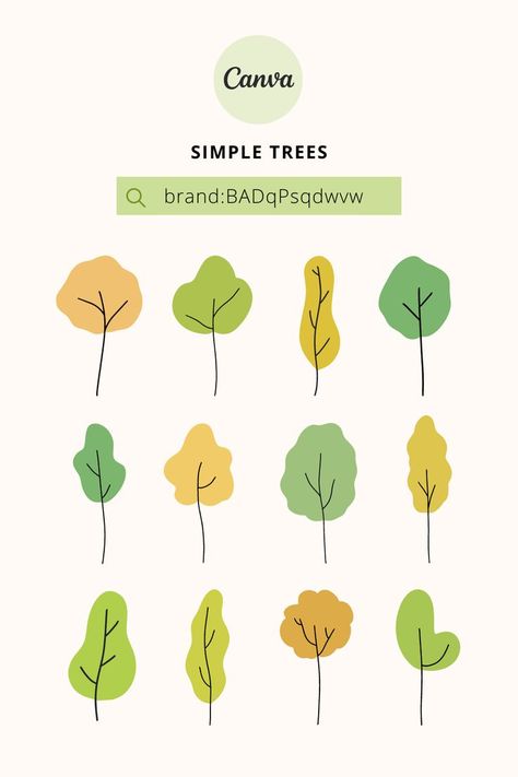 Simple cartoon trees illustration. Canva elements. Brand: BADqPsqdwvw Trees Illustration Simple, Simple Tree Illustration, Tree Simple Drawing, Tree Illustration Simple, Simple Tree Drawing, Tree Drawing Simple, Trees Illustration, Tree Vector Illustration, Tree Doodle