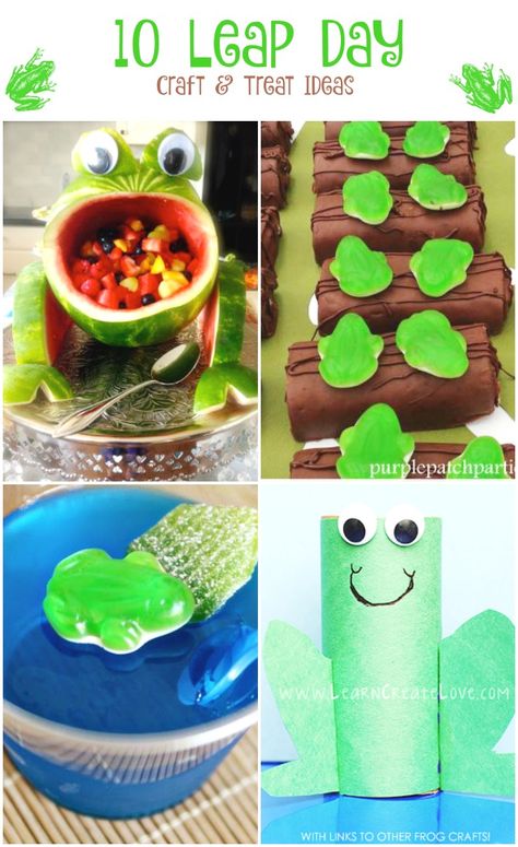 10 Leap Day Craft and Treat Ideas on Capturing-Joy.com! Leap Day Food Ideas, Leap Day Party Ideas, Leap Year Food Ideas, Leap Year Crafts, Frog Activities, Leap Year Birthday, Theme Snack, Leap Day, Frog Crafts