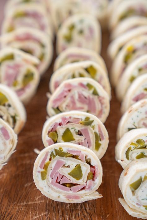 Dill Pickle Pinwheels | 12 Tomatoes Ham And Pickle Dip, Dill Pickle Pinwheels, Pickle Pinwheels, Appetizer Wraps, Pickle Dip, Tomatoes Recipes, Pinwheel Appetizers, Cream Cheese Spread, 12 Tomatoes Recipes