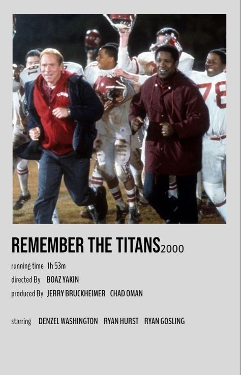 Remember The Titans Movie Poster, Remember The Titans Movie, Ryan Hurst, Remember The Titans, Polaroid Posters, Dorm Inspo, 2000 Fashion, Polaroid Poster, The Titans