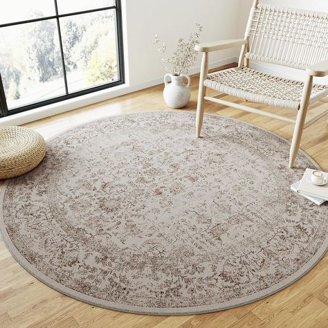 Small Circle Rug, Rug For Round Dining Table, Round Rug Under Kitchen Table, Round Rug Dining Room, Round Kitchen Rug, Circle Area Rug, Playroom Kitchen, Circle Rugs, Kitchen Vintage