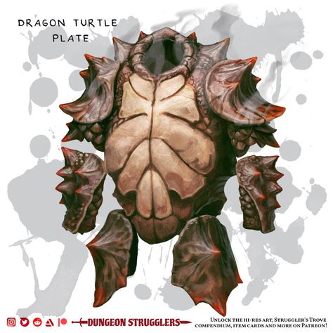 Viking Plate Armor, Dnd Plate Armor, Dragon Turtle Dnd, Dragon Turtle Art, Dragon Armor Art, Dnd Magic Armor, Armored Animals, Turtle Armor, Fantasy Turtle