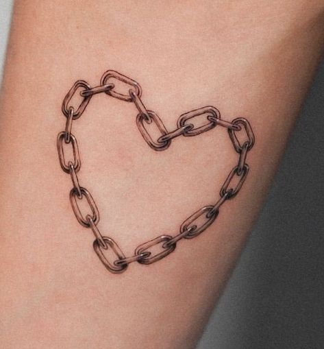 Chain Heart Tattoo Design, Simple Chain Tattoo, Rose Chain Tattoo, Chain Link Tattoo For Women, Dainty Chain Tattoo, Chrome Chain Tattoo, New Chains Same Shackles Tattoo, Measuring Tape Tattoo, Chain Heart Drawing