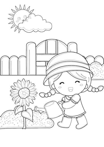 Fargelegging For Barn, Garden Coloring Pages, Spring Coloring Pages, صفحات التلوين, Aktivitas Montessori, Unicorn Coloring Pages, Easy Coloring Pages, Cool Coloring Pages, Flower Printable