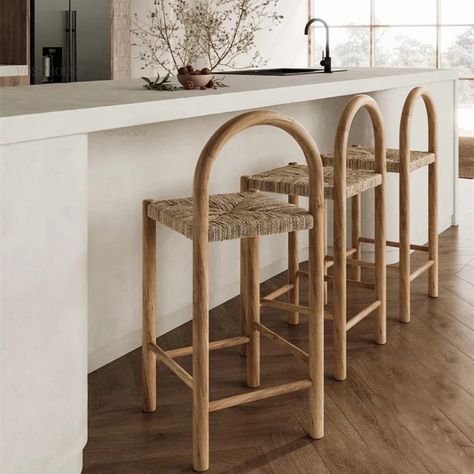 Rattan Bar, High Bar Stools, Minimalist Bar, Solid Wood Chairs, Timeless Furniture, Restaurant Chairs, Coffee Table To Dining Table, Creative Living, Modern Bar Stools