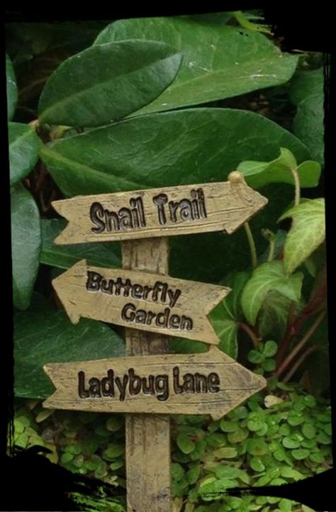 Fairy Garden Signs, Fairy Garden Sign, Garden Snail, Jardim Diy, Snails In Garden, Fairy Garden Crafts, Fairy Garden Designs, Garden Types, Diy Garden Furniture