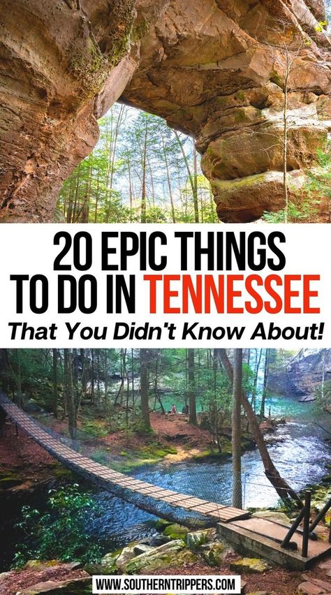 20 Epic Things to do in Tennessee (That You Didn't Know About!) Tennessee Family Vacation, Things To Do In Tennessee, Tennessee Road Trip, Smokey Mountains Vacation, Gatlinburg Vacation, Road Trip Places, Tennessee Travel, Vacation Locations, Nashville Trip