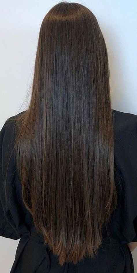 Layers For Long Hair, Haircuts For Long Hair Straight, V Cut Hair, V Shaped Haircut, Rambut Brunette, V Hair, Long Shiny Hair, Thick Hair Cuts, Extension Hair