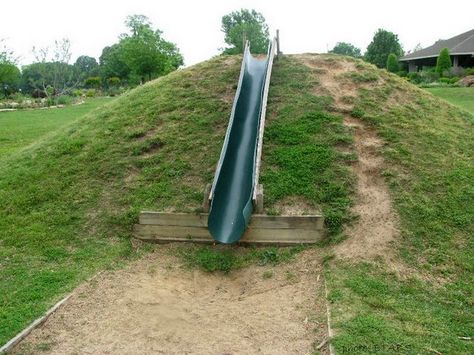 Love this slide idea for a hillside instead of a plastic slide.  What material is this, though?  The Learning Landscape: Playground Hills and Embankment Slides Playground Landscaping, Backyard Playset, Ideas For Garden, Diy Playground, Natural Playground, Playground Design, Outdoor Classroom, Have Inspiration, Backyard Playground