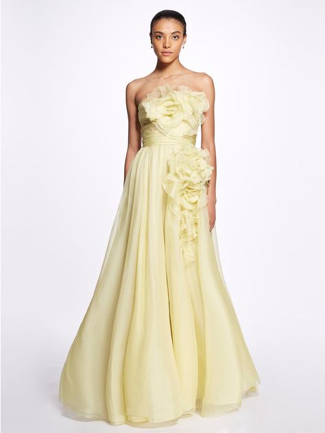 Marchesa Couture, Marchesa Fashion, Grecian Gown, Strapless Organza, Marchesa Gowns, Dreamy Gowns, Organza Gowns, Resort 2023, Kids Party Dresses