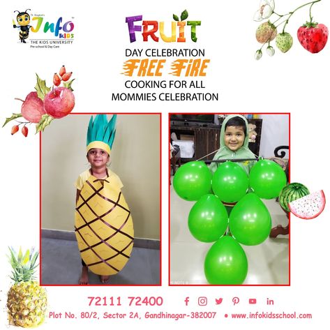 Fruit Day & Free Fire Cooking Celebration in Info Kids: A weekly activity celebration was organized to create awareness about the nutritional value of food without fire that includes fruits. 👉 Apply for Admission 72111 72400 #InfoKidsSchool #admission #preschool Vegetable Day Celebration In School, Fruit Day Celebration In Preschool, Fruits Day Activities For Kids, Fruits Day Celebration In School, Mango Day Celebration In School, Fruit Loop Necklace For Kids, Food Without Fire, Fire Cooking, Nutritional Value