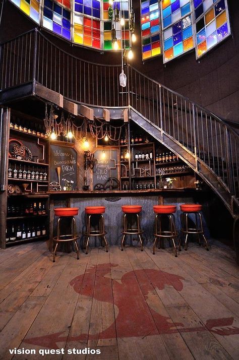 A Sense of Place- The Silo Bar — Chanteclaire Farm Grain Silo Conversion, Silo Hangout, Silo Bar Ideas, Grain Bin Ideas, Silo Restaurant, Grain Bin Bar, Silo Ideas, Silo Bar, Grain Bin House