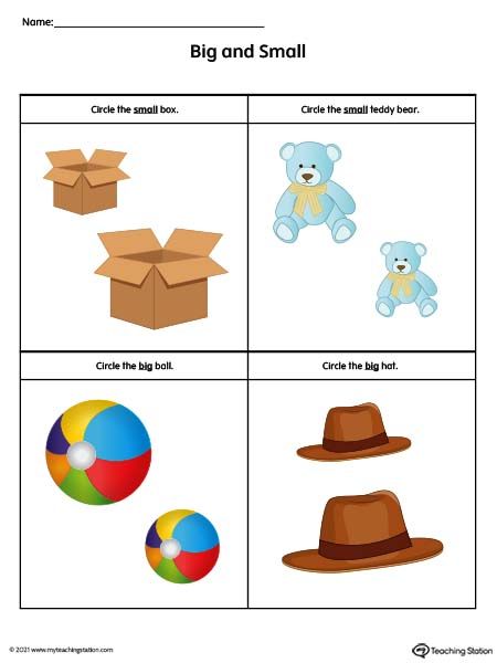 Big and Small Worksheet: Objects (Color) Worksheet.Being able to compare the size of objects is a precursor to the measurement skills needed to move into the upper elementary grades. Help students understand and learn to differentiate between big and small items with these fun MyTeachingStation.com worksheets. Big And Small Activities Preschool, Small Printables, Big And Small Worksheets, Abc Activities Preschool, Body Parts Preschool Activities, Sort By Size, Color Worksheet, Nursery Worksheets, Body Parts Preschool