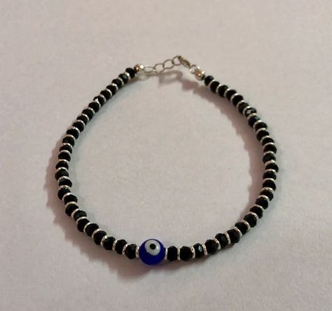 ArtisanCraftedJewelz - Etsy Bosnia and Herzegovina Nazariya Bracelet For Women, Black Bead Jewelry, Black Evil Eye Bracelet, Evil Eye Jewelry Bracelet, Blue Eye Bracelet, Evil Eye Bracelet Silver, Silver Evil Eye Bracelet, Evil Eye Protection, Black Beaded Bracelets