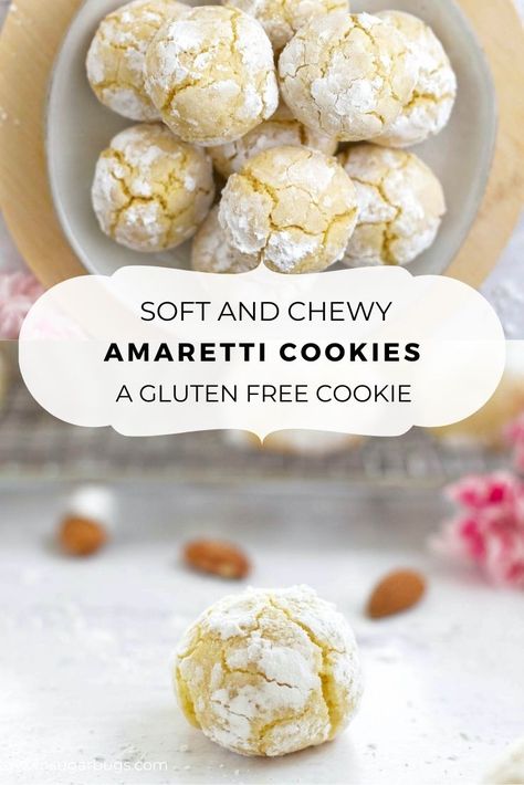 Gluten Free Italian Desserts, Amaretti Cookies Italian, Gluten Free Italian Cookies, Marzipan Cookies Recipe, Soft Amaretti Cookies, Gluten Free High Tea, Chewy Almond Cookies, Gluten Free Almond Cookies, Amaretti Cookie Recipe