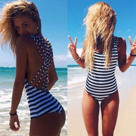 Cheap bikini padded, Buy Quality bikini bikini directly from China bikini hot Suppliers: Sexy Women's Swimwear One Piece Swimsuit Monokini Striped Padded Bikini Bathing 2017 Hot SellingEnjoy ✓Free Shipping Worldwide! ✓Limited Time Sale ✓Easy Return. Backless Swimwear, Striped Bathing Suit, Monokini Swimsuits, Striped Swimsuit, One Piece Suit, One Piece Swimwear, Monokini, Women Swimsuits, Bathing Suit