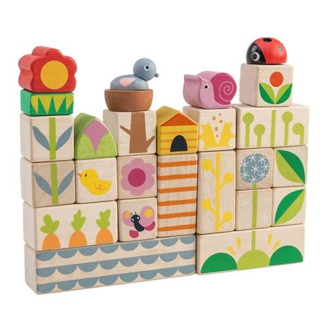 Garden Shapes, Garden Blocks, Blocks For Toddlers, Wooden Garden, Nature Themed, Gardening For Kids, Montessori Toys, Wood Toys, Wooden Blocks