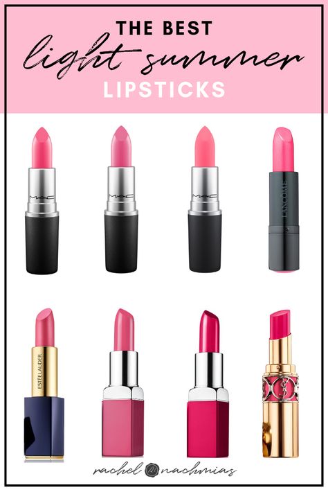 Light Summer Color Palette Lipstick, Light Summer Color Palette Nail Polish, Makeup For Light Summer, Light Summer Makeup Palette, True Summer Lipstick Colors, Light Summer Lipstick Colors, Cool Summer Lipstick Colors, Cool Summer Lipstick, Light Spring Lipstick