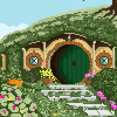 Pixel Art Gifs Icon, Pixel Art Plants Gif, Hobbit Pixel Art, Cottage Core Pixel Art, Pixel Background Aesthetic, Pixel Art Background Landscapes, Pixel Icon Gif, Cottagecore Pixel Art, Pixel Game Aesthetic