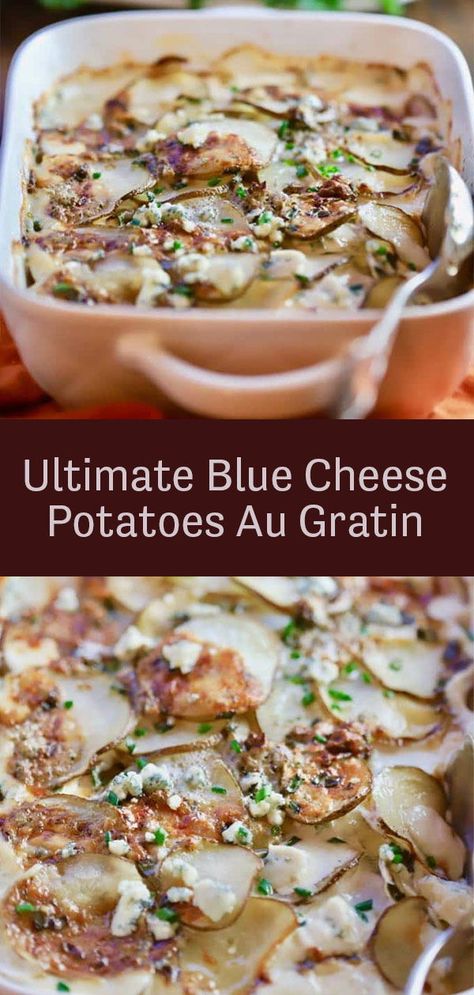 Blue Cheese Scalloped Potatoes, Au Gratin Potatoes Easy, Potatoes Thanksgiving, Potato Casseroles, Blue Cheese Recipes, Au Gratin Potatoes, Gratin Potatoes, Cheese Potato, Dinner Side