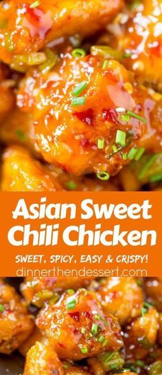 Asian Sweet Chili Chicken is so crispy, sticky, sweet, slightly spicy and completely addicting you won't even miss your favorite Asian takeout. Sweet Chicken Chili, Asian Sweet Chili Chicken, Chili Chicken Recipe, Asian Chili, Foreign Recipes, Spicy Asian Chicken, Chicken Entree, Apple Crisps, Sweet Chili Chicken