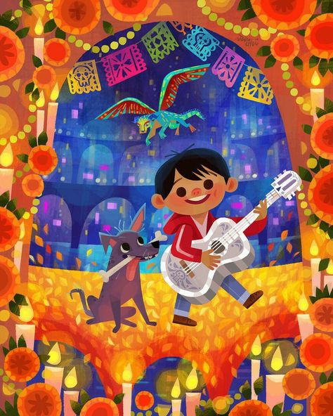 Joey Chou, Pixar Coco, Disney Illustration, Animation Disney, Disney Paintings, Karakter Disney, Disney Phone Wallpaper, Wallpaper Halloween, Disney Artwork