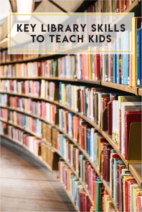 Life skills to teach kids - library skills for kids to learn. #parenting #lifeskills Library Visit Activities, Library Skills Elementary, School Library Makerspace Ideas, Library Field Trip, Library Lessons Middle School, Library Activities For Kids, Cathedral Library, Life Skills For Kids, Library Lessons Elementary