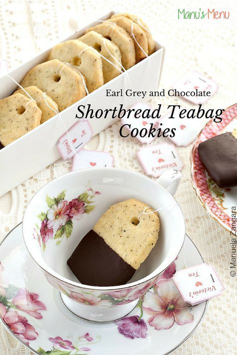 Tea Bag Cookies Decorated, Teabag Cookies, Tea Bag Cookies, Chocolate Shortbread, Tea Party Food, Tea Cookies, Earl Grey Tea, Earl Grey, Shortbread Cookies