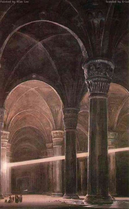 Khazad-dum -  Artist rendering Alan Lee Art, Tolkien Artwork, Mines Of Moria, Lord Of Rings, Alan Lee, John Howe, Middle Earth Art, Tolkien Books, Tolkien Art