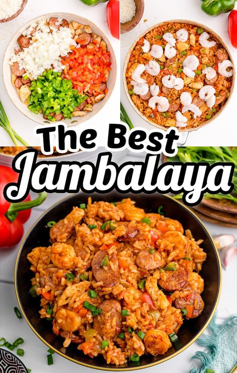 Jumbolia Recipes, Shrimp Jambalaya Recipe, Creole Jambalaya Recipe, Best Jambalaya Recipe, Chicken Jambalaya Recipe, Homemade Jambalaya, Sausage Jambalaya Recipe, Andouille Sausage Recipes, Chicken Jambalaya