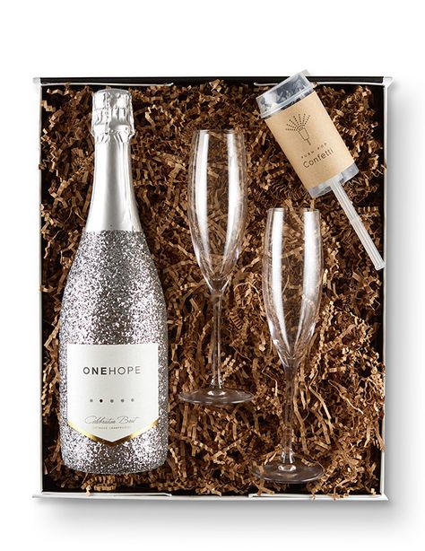 Celebration Champagne Gift Box for New Year’s Eve | Cool Mom Picks | Cool gifts for a couple who really is #couplegoals. Because we need to celebrate more love in the world #couplegifts #giftguides #Holidays #gifts Gifts For A Couple, Champagne Gift Box, Celebration Champagne, Onehope Wine, Gift Ideas For Couples, Champagne Box, Homesick Candles, Champagne Gift, Cool Gift Ideas