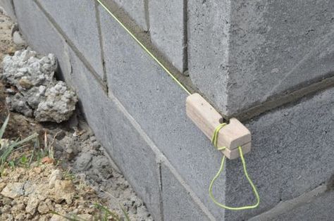 Cinder Block House, Concrete Block Foundation, Block Foundation, Concrete Block Walls, Brick Projects, Cinder Block Walls, Brick Laying, Building Foundation, Concrete Footings