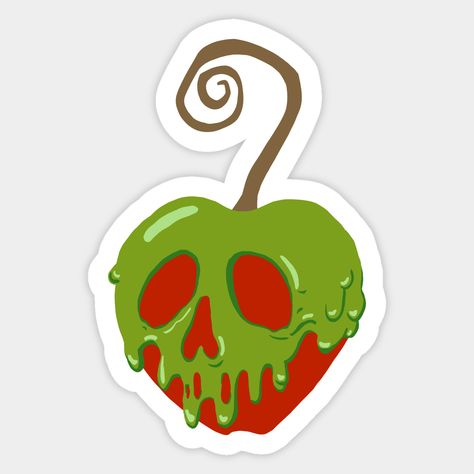 Poison Symbol, Snow White Poison Apple, Snow White Art, Apple Sticker, Apple Tattoo, Snow White Apple, Apple Stickers, Poison Apple, Apple Candles