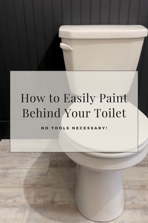 Step-by-step blog tutorial on how to remove a toilet tank to easily paint the wall behind it. Video tutorial also available. Featured image is a bead board wainscoting with dark gray paint and white toilet. Painting A Bathroom, How To Paint Behind A Toilet, Behind Toilet, Best Wall Colors, Man Bathroom, Painted Closet, Painted Bathroom, Bathroom Accent Wall, Toilet Room